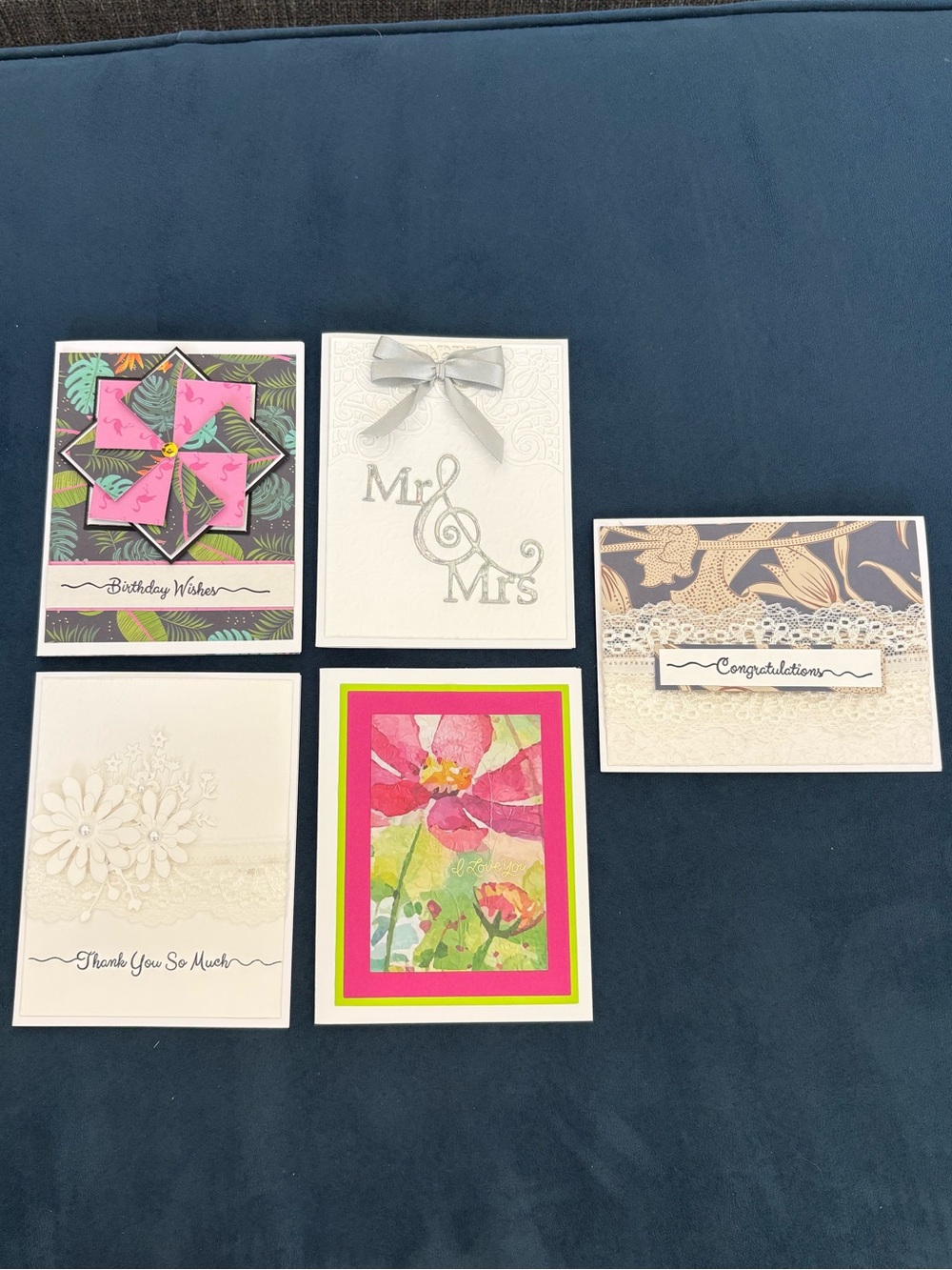 Variety pack: handmade greeting cards (birthday, congrats, thank you, wedding)